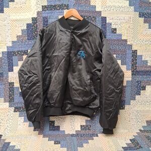 Garth Brooks World Tour Black Satin Bomber Jacket Size XL  Made in USA